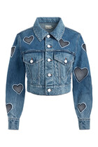 Jeff Heart Embellished Cropped Denim Jacket